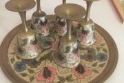 Indian brass sever plate with goblets free postage