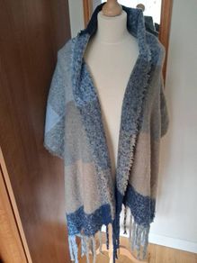 Blue/Beige/Navy Combination Scarf/Shawl/Throw