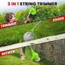 Cordless Garden Strimmers,Electric Cordless 21v Grass Strimmer with 2 X 2000mAh Battery, Adjustable Metal Blades,Garden Trimmer Telescopic Lightweight with Roller for Gardens Image 6
