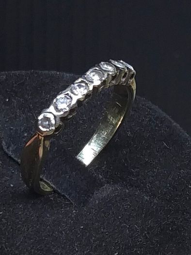 Vintage 9ct Gold Seven Stone Half Eternity Ring Size 61
