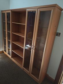 Stylish pear wood bookcase/display unit
