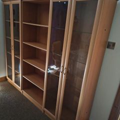 Stylish pear wood bookcase/display unit