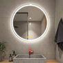 500mm Round Bathroom LED Mirror Illuminated Backlit Bathroom Circle Mirror with LED Lights for Wall Touch Switch Demister 3 LED Light Color Dimmable Image 2