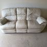 Cream Leather 3 +2 Recliner. Image 4
