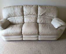Cream leather 3 + 2 seater