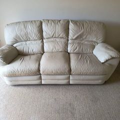 Cream leather 3 + 2 seater
