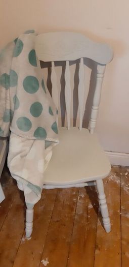 Solid wood french grey style painted chair
