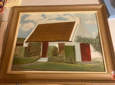 Irish cottage oil painting signed j Faulkner free postage