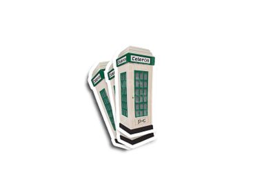 Irish Telefon Box Retro Glossy Sticker 4-Pack