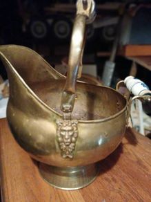 Collection of Brass Scuttle & 2 Brass Bins