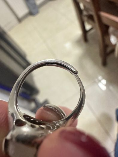 Sterling silver ring with Hetian Jade