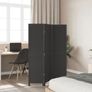 Room Divider 3 Panels Black Solid Wood Paulownia Image 2