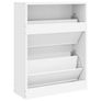 White Wooden Shoe Cabinet with 2 Compartments Image 3