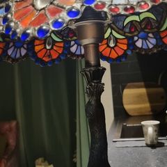 Peacock Eye And Fantail  Large Table Lamp