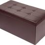 MULTIPLE COLOURS AVAILABLE Folding Ottoman Bench Storage Box with Lid, Large Storage Seat Faux Leather Footstool Toy Storage Box, Black, 76 x 38 x 38 cm Image 3