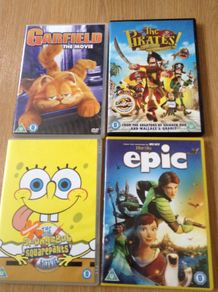 Garfield, Pirates, SpongeBob,Epic, Cloudy Meatballs DVDs