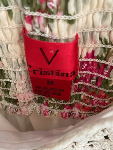 dress Bnwot cream floral mini dress size medium Christina V brand