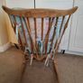 Vintage Style Wooden Rocking Chair with Removable Cushions Nursery Nursing Chair Image 4