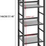 Bookshelf, Bookcase, 5-Tier Storage Shelf, Metal Shelving Unit, 8Pcs S Hooks, Modern Style, 36 x 27 x 146 cm, Corner Shelf, Display Units for Living Room, Bedroom, Office, Black Image 3