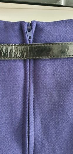 M&S A-line cobalt skirt with belt Sz 6 UK