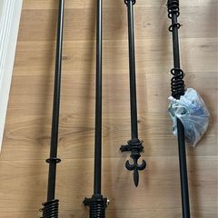 Curtain Poles (3) Metal Black