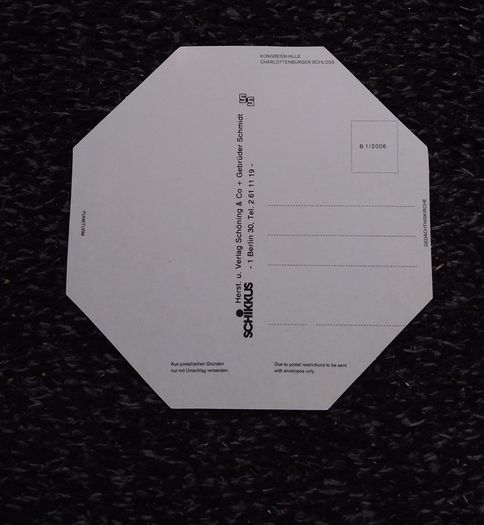 German Postcards : Grub aus Berlin - Octagonal Multi-view Postcard and Envelope..
