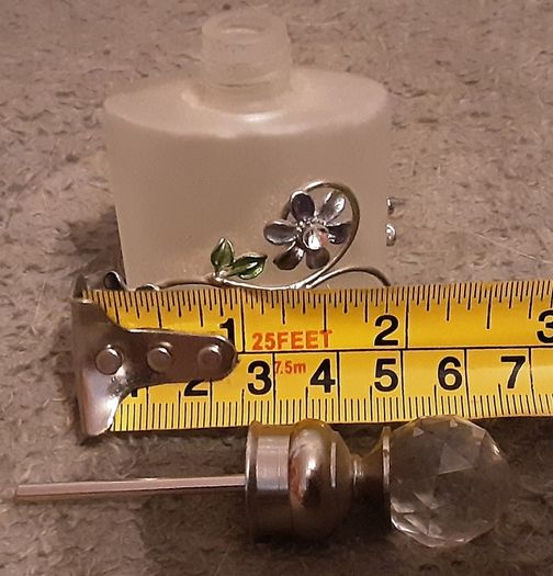 Nice glass and white metal perfume bottle
