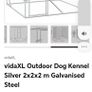 Vida XL Outdoor Dog Kennel 2m x 2m x 2m Galvinised Steel Image 5