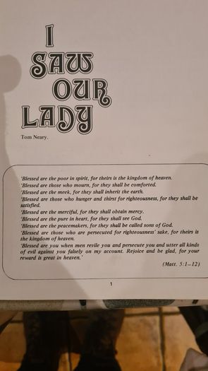 I Saw Our Lady. By Tom Neary. 1981. Large Volume Book In Very Good Condition.
