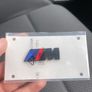 2X BMW M Sport Metal Emblems Matte Black Sticker Side Wing Fender Badge 45X15mm Image 2