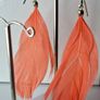Boho Indie Burnt Orange Feather Earrings Image 5