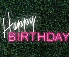 Neon Sign Night Light for Wall Party Decor Bedroom Room Bar Wedding Home Birthday Art Decoration Christmas with USB Chain Light modulator 5v Happy birthday (FREE POSTAGE)
