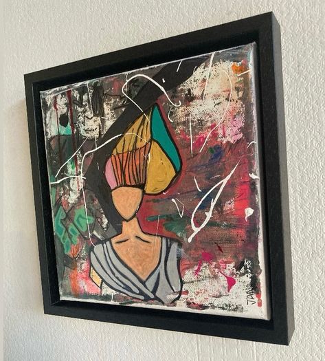 Framed Original Eighties Theme Hairdo Theme Art Contemporary Art Painting  Original Gift