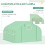 Walk In Greenhouse Cover Replacement Plant Growhouse PE Cover 3.5x3x2m Green Image 3