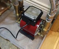 Grundfos shower pump.