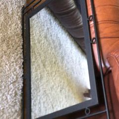 Black iron framed mirror