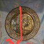 Vintage embossed brass wall plate Image 4