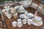 Vintage Regal Heritage Bone China Tea Set Pink Floral and Gold Rim