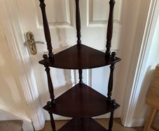4-Tier Dark Wood Corner Whatnot/Display Shelf Unit