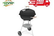 Kettle Charcoal Grill, Portable Round BBQ Smoker with Lid and Damper, Outdoor Garden Party Barbecue