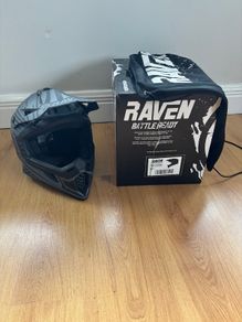 Raven Airborne Mx Helmets Black Size Small, Black/Orange Size Medium.