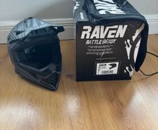 Raven Airborne Mx Helmets Black Size Small, Black/Orange Size Medium.