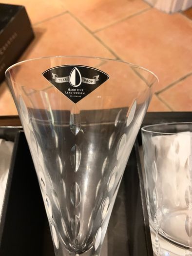 Hand cut Lead Crystal 4 wine glasses+ 4 whiskey tumblers