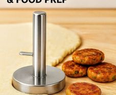 Stainless Steel Patty and Falafel Maker Set: 5-Size Dough Cutters