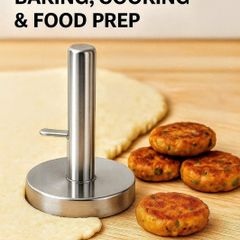Stainless Steel Patty and Falafel Maker Set: 5-Size Dough Cutters