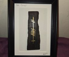 Ogham Ancient Irish Writing "Love" Slate - Framed