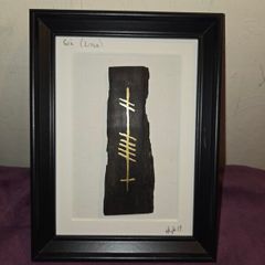 Ogham Ancient Irish Writing "Love" Slate - Framed