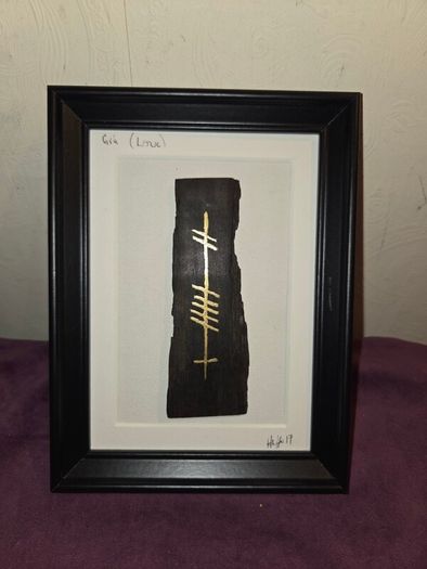 Ogham Ancient Irish Writing "Love" Slate - Framed