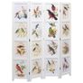 4-Panel Room Divider White 140x165 cm Bird Image 2