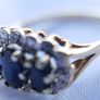 Vintage 9ct  Yellow Gold 375  Sapphire and Diamond Cluster Ring 2,33g Image 3